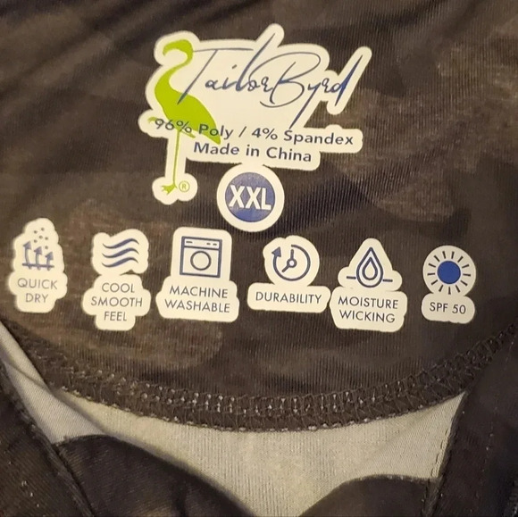 Tailorbyrd Mens Black Performance Short Sleeve Camo Print Polo Size XXL - Picture 4 of 10